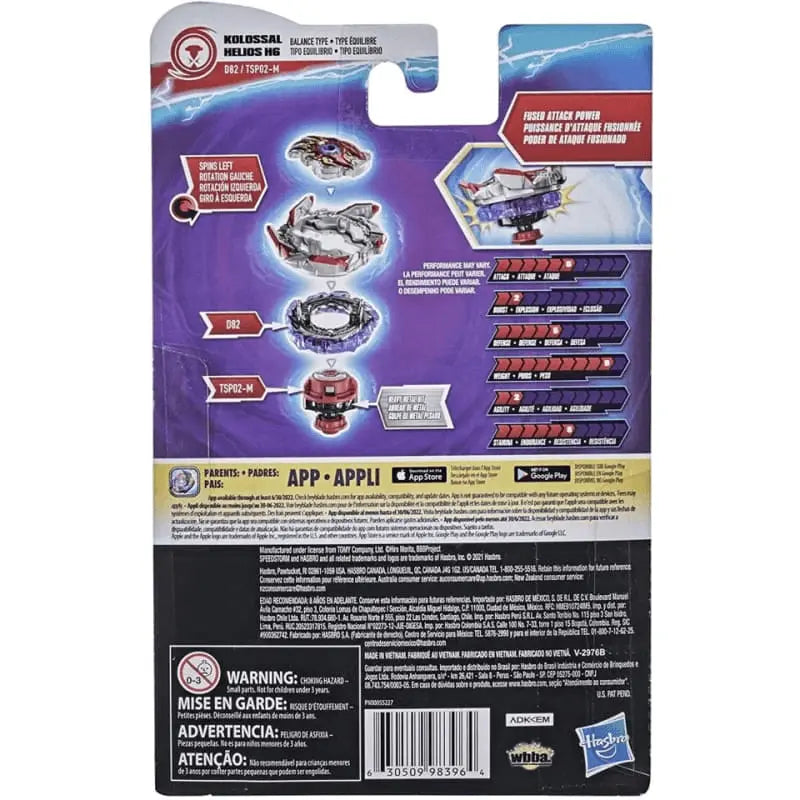 Kolossal Helios H6 1B-D Zoning-SPM Spinning Top - Beyblade