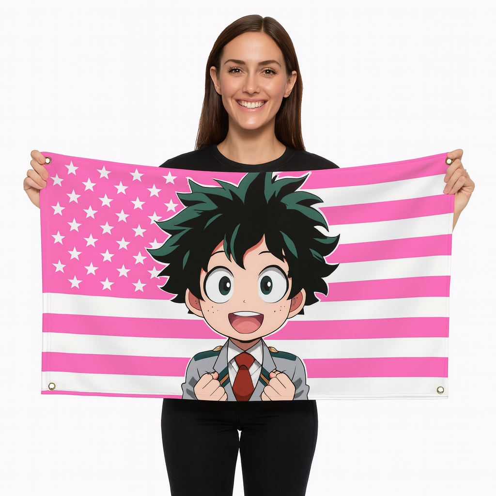 Izuku Midoriya "Student Chibi Style" Flag - My Hero Academia™