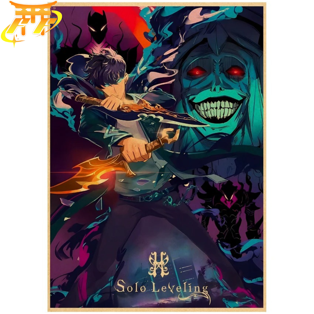 Sung Jinwoo "Battle Against the King of the Dead" Poster – Solo Leveling™