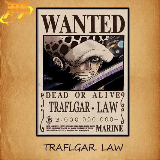 Poster Wanted Trafalgar D. Water Law - One Piece™